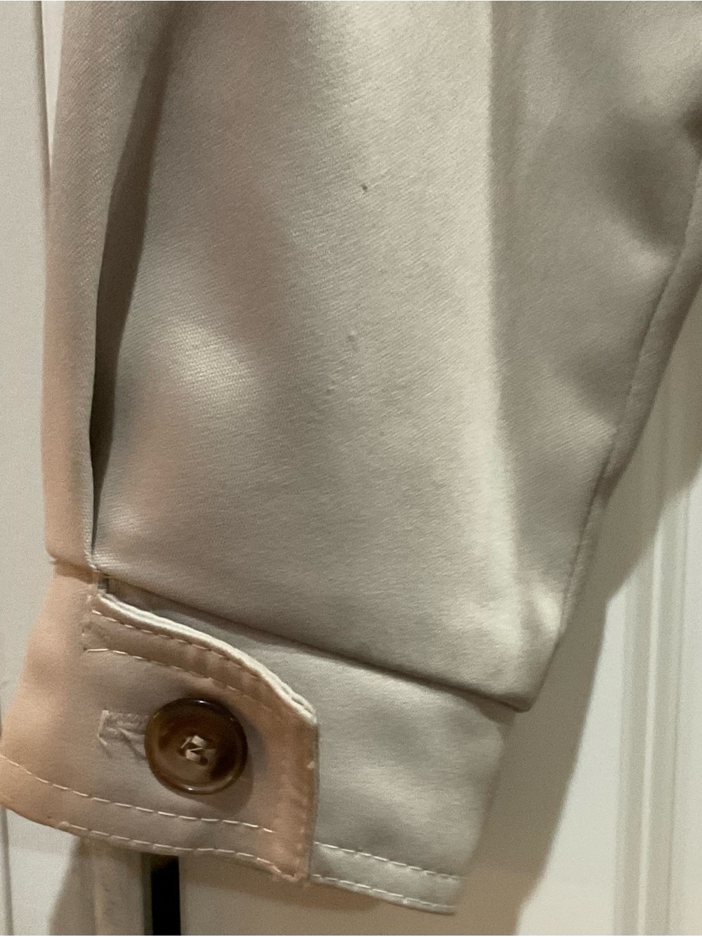 London Fog Neutral Beige Long Trench Coat with Belt - Picture 5 of 7